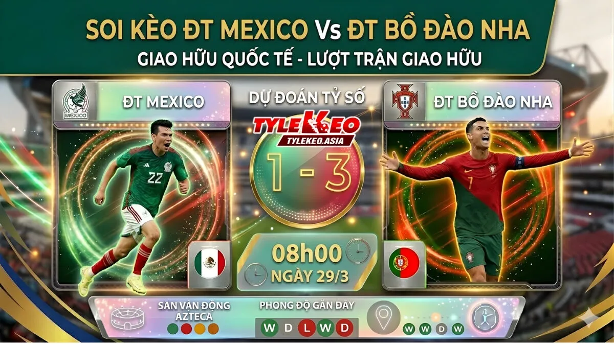 Soi Kèo Mexico vs Bồ Đào Nha 08h00 Ngày 29/3: Bruno Gánh Team